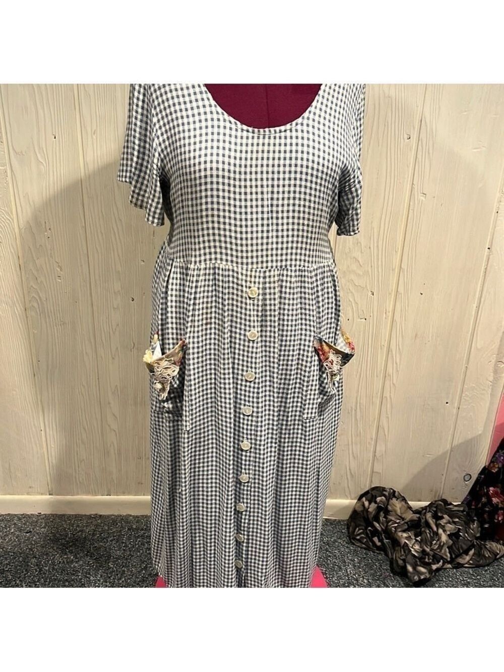Stuart Alan Vintage Checkered Maxi Dress USA Size 12